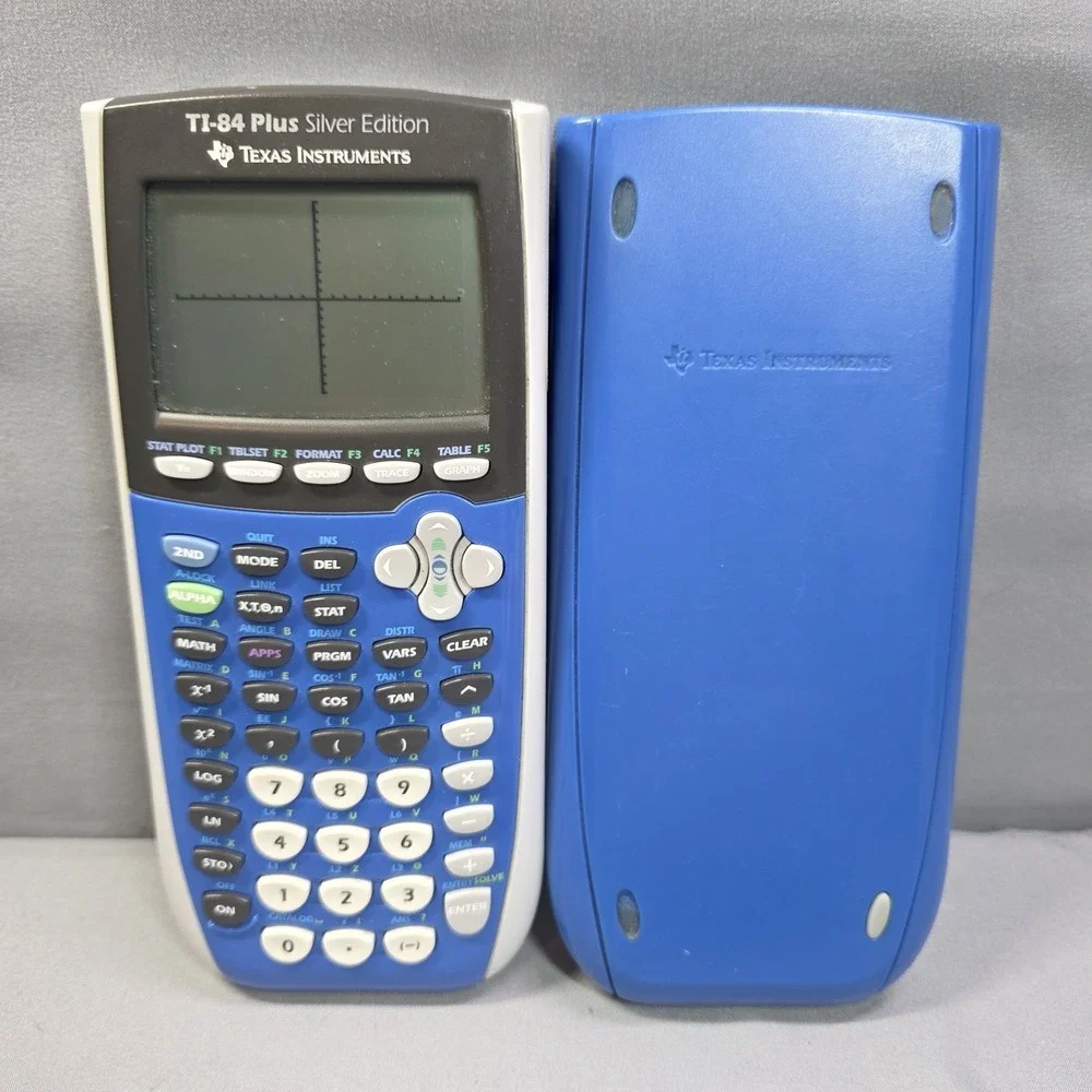 Texas Instruments TI-84 Plus Silver Edition Graphing Calculator Blue Tested